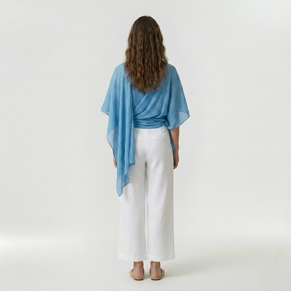 Draped Poncho Overlay Top