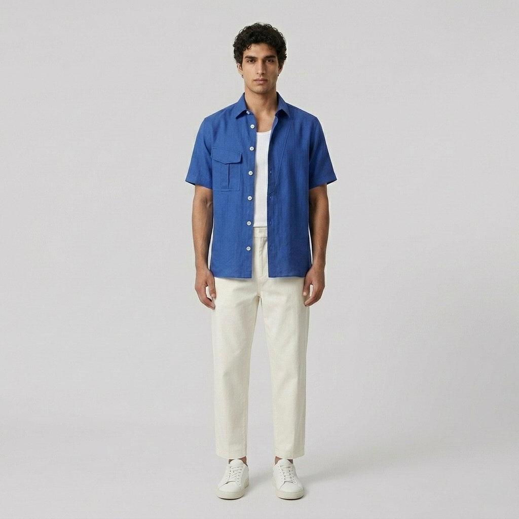 Coastal Linen Short-Sleeve Shirt