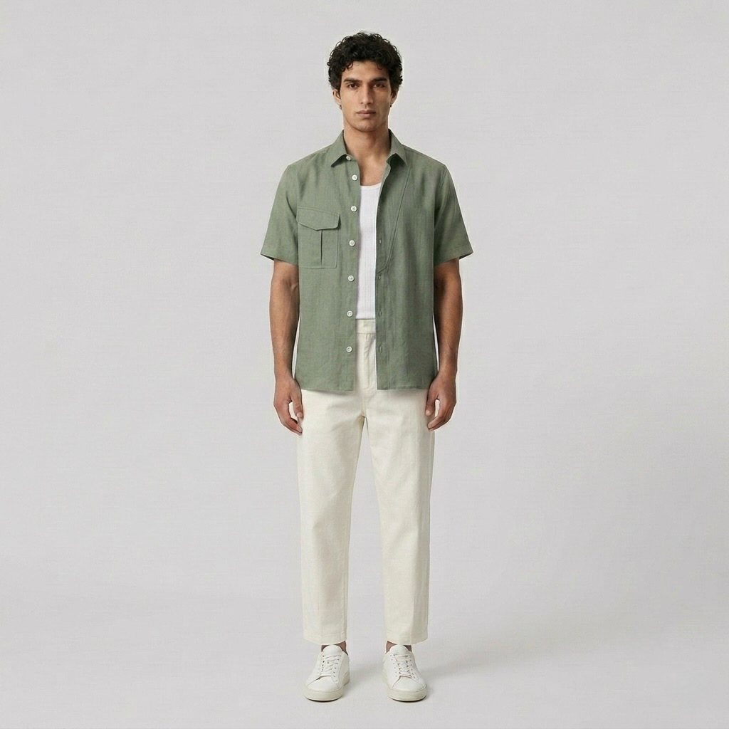 Coastal Linen Short-Sleeve Shirt