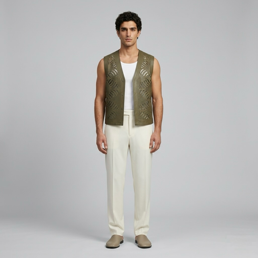 Cutwork Statement Vest
