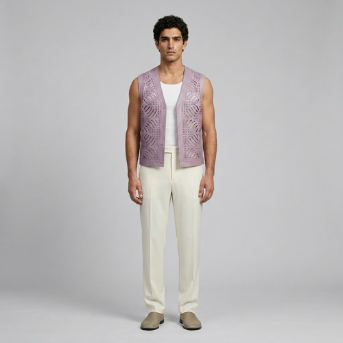 Cutwork Statement Vest