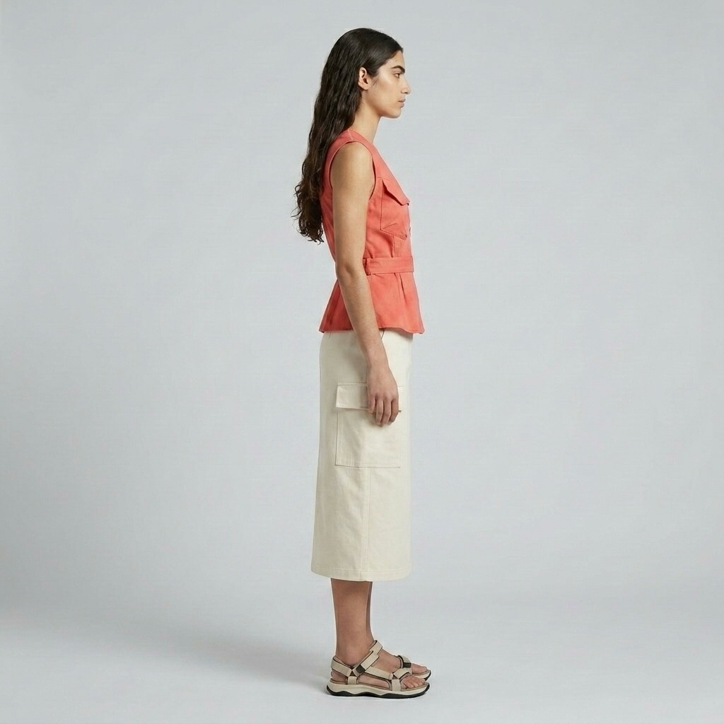 Utility Zip Peplum Vest