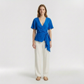 Flutter Sleeve Wrap Tie Top